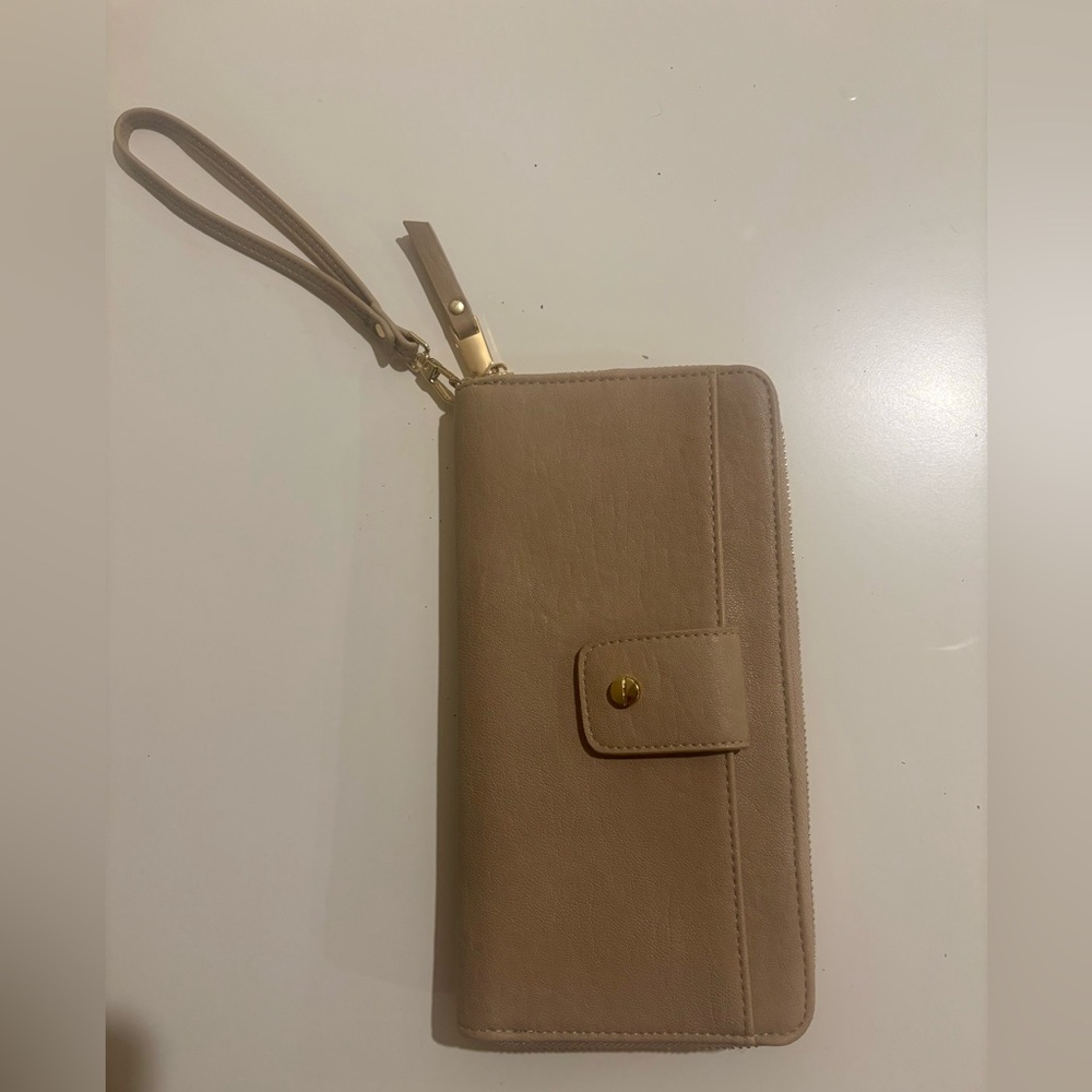 Neutral Tan Wristlet Wallet